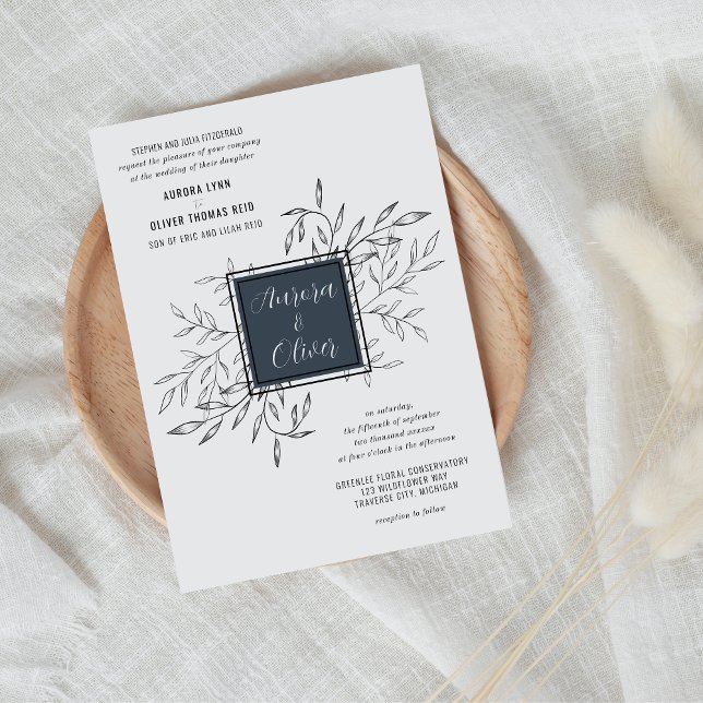 Delikatfolie | Stahlblau | Einladung zur Hochzeit (Von Creator hochgeladen)