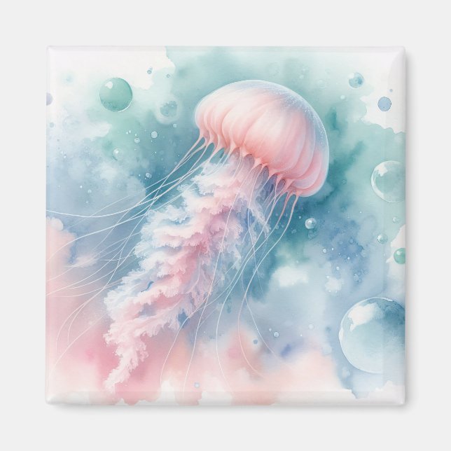 Delikatrosa Wasserfarbenqualle Magnet (Vorne)