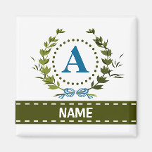 Delikatter Ivy-Kranz und Bow-Name mit Monogramm A