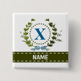 Delikatter Ivy-Kranz und Bow-Name mit Monogramm X Button