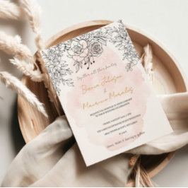 Delikatter Pinselstrich mit modernem schwarzem Bot Einladung