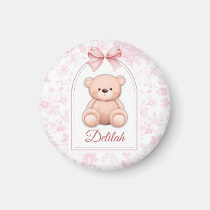 Delilah Benutzerdefiniertes rosa Teddy-Bär-Kinde Magnet