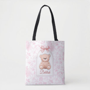 Delilah Benutzerdefiniertes rosa Teddy-Bär-Kinde Tasche