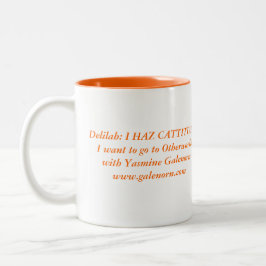 Delilah: I HAZ CATTITUDE Zweifarbige Tasse