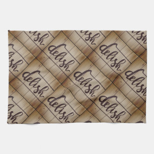 DELISH Graphics Art Collage Brown Tan Geschirrtuch