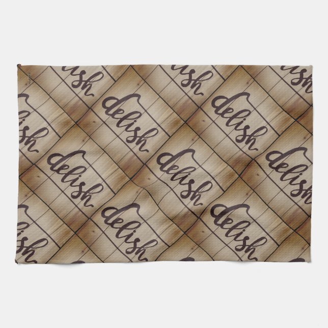 DELISH Graphics Art Collage Brown Tan Geschirrtuch (Horizontal)
