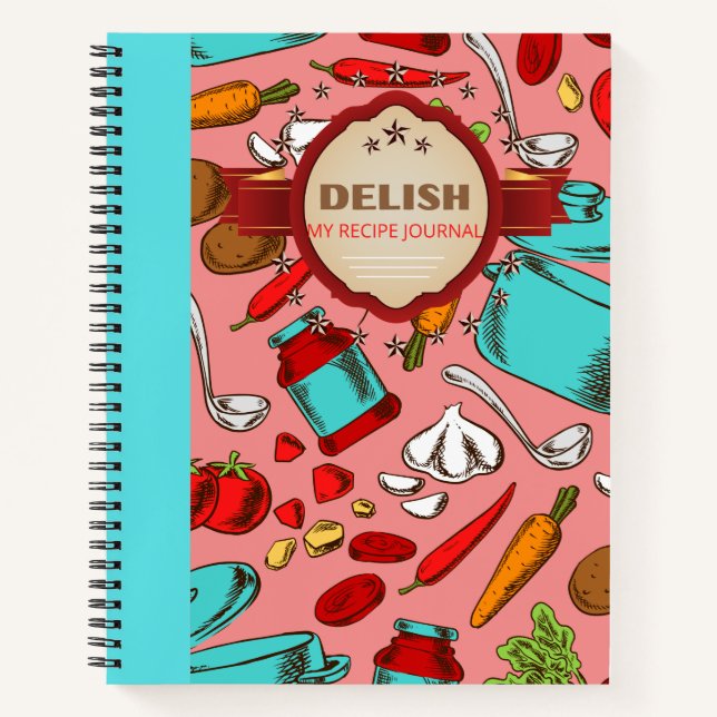 DELISH RECIPE FUN DESIGN NOTEBOOK NOTIZBUCH (Vorderseite)