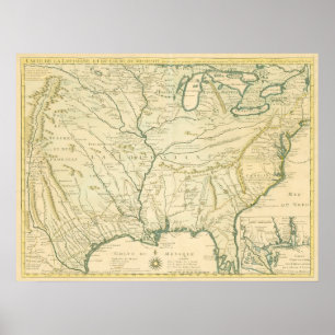 Delisle. Carte de la Louisiane…. Paris, 1718 Poster