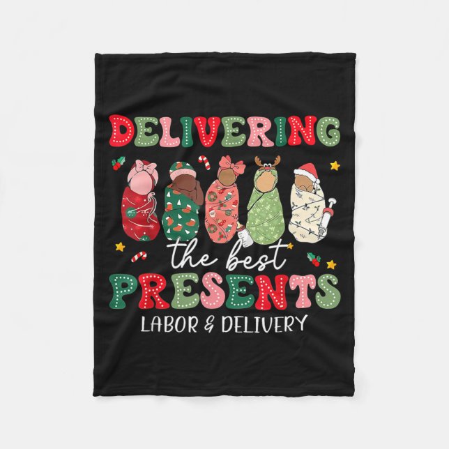 Delivering The Labor Delivery Nurse Christmas  Fleecedecke (Vorderseite)