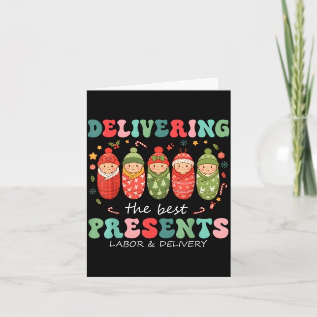 Delivering The Labor Delivery Nurse Christmas  Karte (Vorderseite)