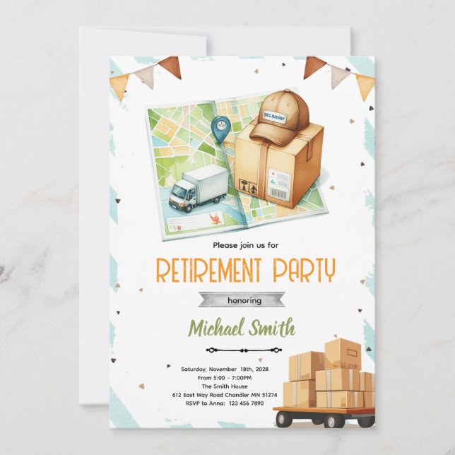 Delivery driver retirement invitation (Devant)