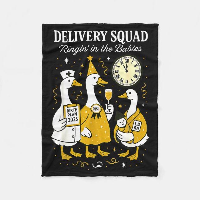 Delivery OB GYN Year New Silly Goose Nurse Midwife Fleecedecke (Vorderseite)