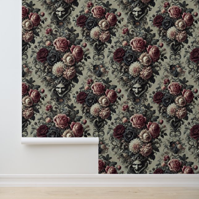🩸 Dellamorte Dellamore - Gothic Floral Design Tapete (Anwendung)