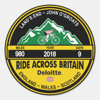Deloitte RIDE ACROSS BRITAIN 2018 Runder Aufkleber