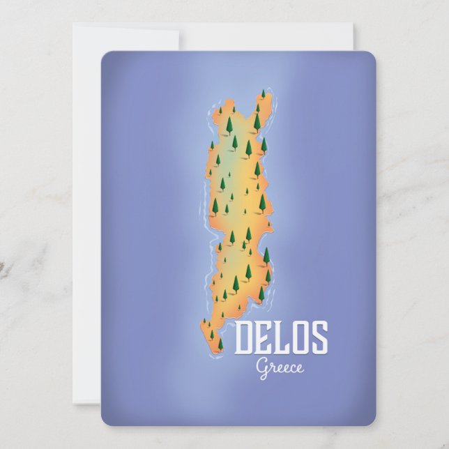 Delos Greece Map Reiseplakat (Vorderseite)