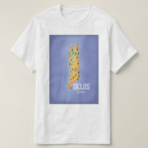 Delos Greece Map Reiseplakat T-Shirt