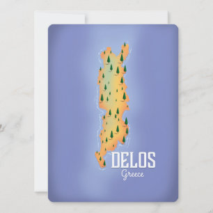 Delos Griechenland Karte Reiseplakat