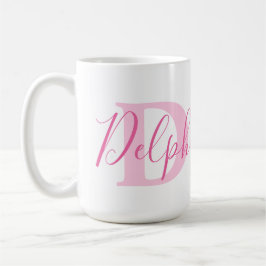 Delphi-Name bedeutet und monogramm rosa Text Kaffeetasse