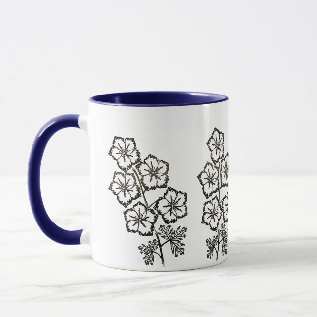 Delphimium Larkspur Blume Zeichnend Tasse (Links)
