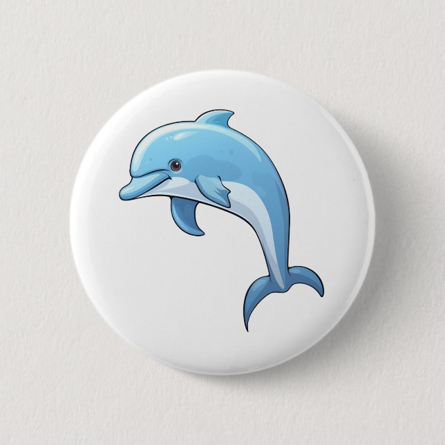 Delphin-Abbildung des Cartoon Button (Vorderseite)
