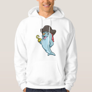Delphin als Pirate mit Augenpflaster und Hakenhand Hoodie