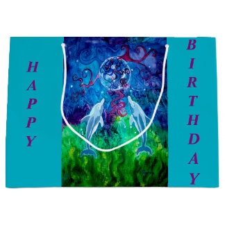 Delphin-Anstarren-Geschenk-Tasche Große Geschenktüte