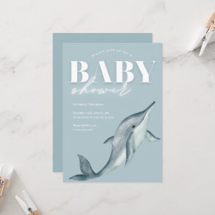 Delphin-Babydusche zum Thema Ozeane Einladung