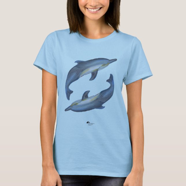 Delphin-blaues Grau-Wasser-Walozean-wildes Tier T-Shirt (Vorderseite)