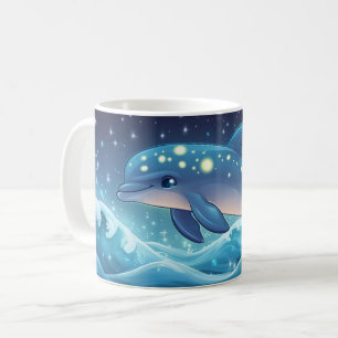 Delphin Cartoon-Stil lebendige bunte lustige Tasse