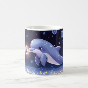 Delphin Cartoon-Stil lebendige farbenfrohe Tasse