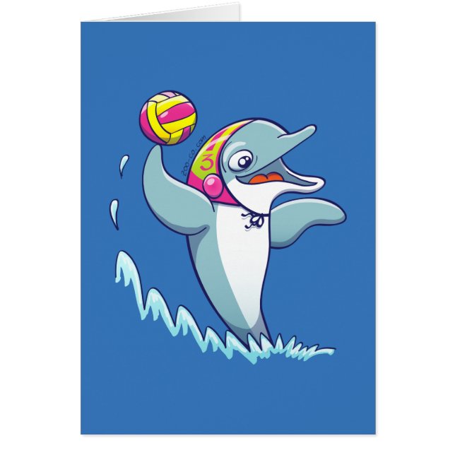 Delphin, der den Ball beim Spielen des Wasserballs (Vorne)