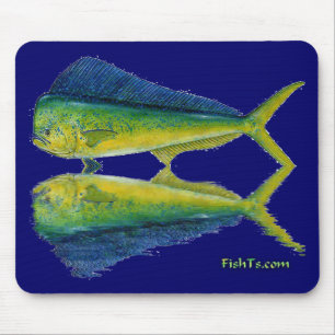 Delphin, Dorado, MahiMahi mit Reflexion Mousepad