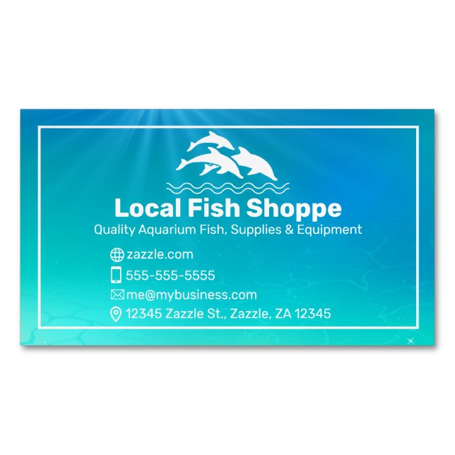 Delphin, Fisch Aquarium Shop Magnetische Visitenkarte (Vorderseite)