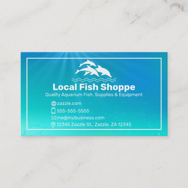Delphin, Fisch Aquarium Shop Visitenkarte (Vorderseite)