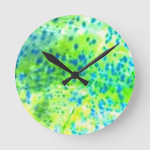 "Delphin-Fische" - Mahi Mahi durch PatternWear© Runde Wanduhr