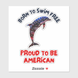 Delphin Flag America Aufkleber