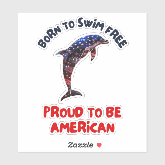 Delphin Flag America Aufkleber (Blatt)