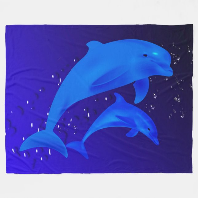 Delphin Fleecedecke (Vorderseite (Horizontal))