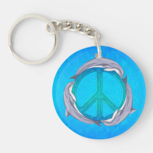 Delphin-Frieden Schlüsselanhänger