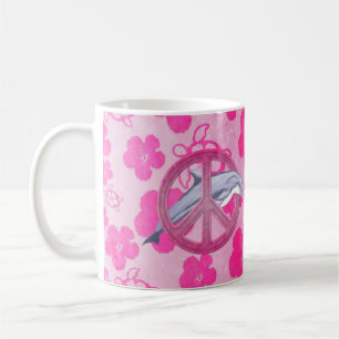 Delphin-Friedensrosa Kaffeetasse