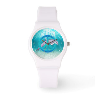Delphin-Friedenssymbol Armbanduhr