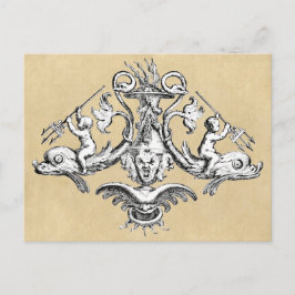 Delphin & Gargoyle Nautical Symbol Postkarte