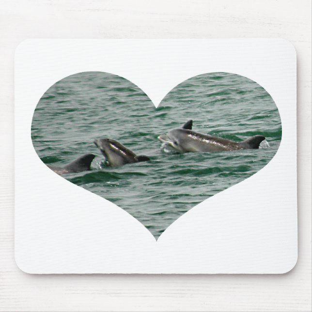 Delphin-Herz Mousepad (Vorne)