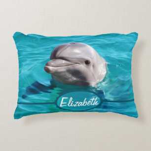 Delphin im blaues Wasser-Foto Zierkissen