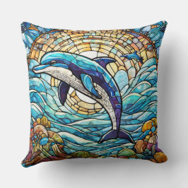 Delphin im Stile eines Hartglas Kissen