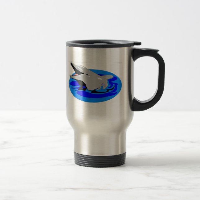 Delphin-Kaffee-Tasse - rostfreier Stahl Reisebecher (Rechts)