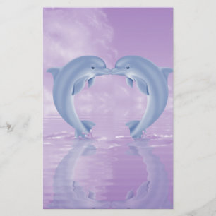 DELPHIN-LIEBHABER-GESCHENK-LILA HINTERGRÜNDE BRIEFPAPIER