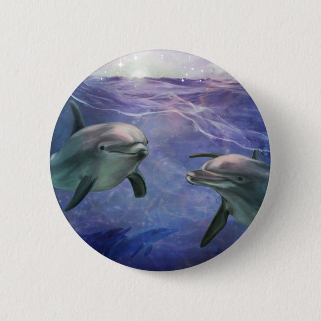 Delphin-Magie Button (Vorderseite)