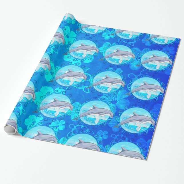 Delphin Maori- Sun Geschenkpapier (Ungerollt)