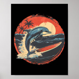 Delphin Meer Ozean Tier Ozean Meer Delphin Surfen Poster